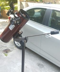 SkyScanner optical tube mounted directly to a photo tripod