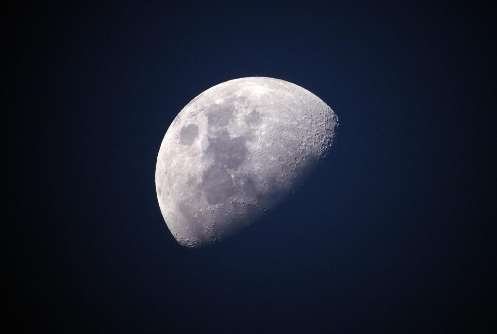 The moon as a waning gibbous